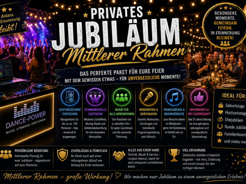 Privates Jubiläum – Mittlerer Rahmen