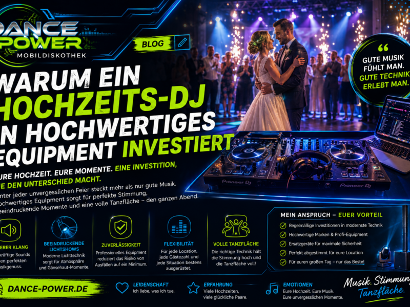 Warum ein Hochzeits-DJ in hochwertiges Equipment investiert – und warum das für euer Event entscheidend ist