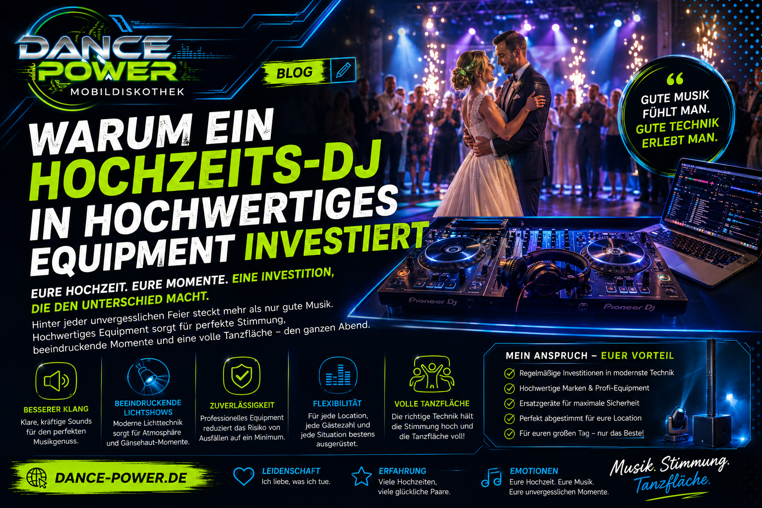 Warum ein Hochzeits-DJ in hochwertiges Equipment investiert – und warum das für euer Event entscheidend ist